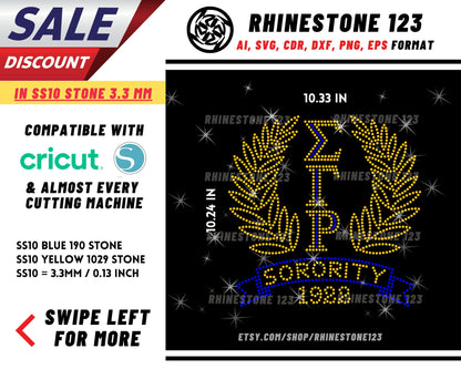 1922 Sigma Gamma Rho Rhoyalty Rhinestone Template, cricut, silhouette, Rhinestone SVG, Rhinestone File for SS10, PNG, AI, dxf, eps, Sorority