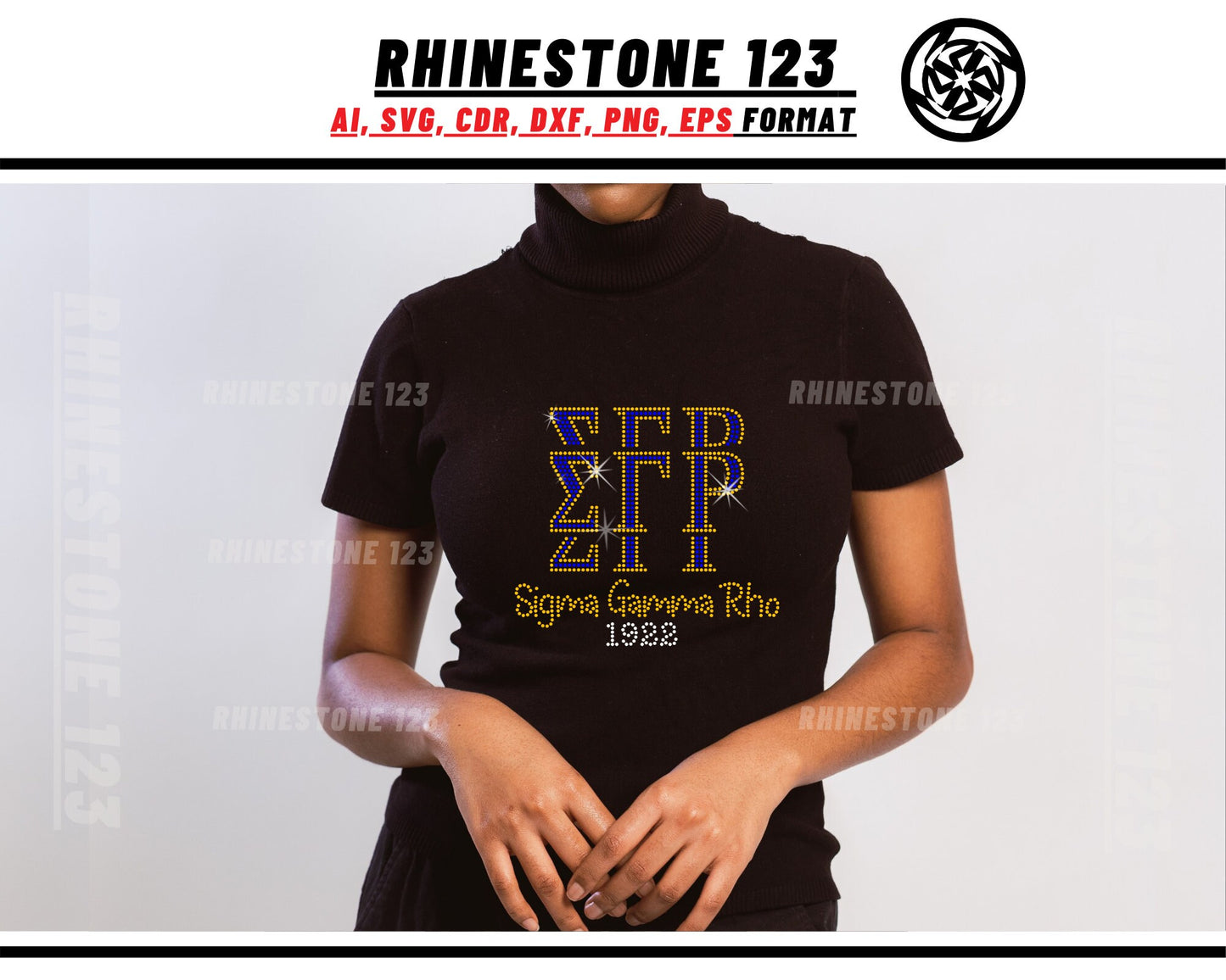 Sigma Gamma Rho Tiled Rhinestone Template, cricut, silhouette, Rhinestone SVG, Rhinestone File for SS10, PNG, AI, cdr, dxf, eps, Sorority