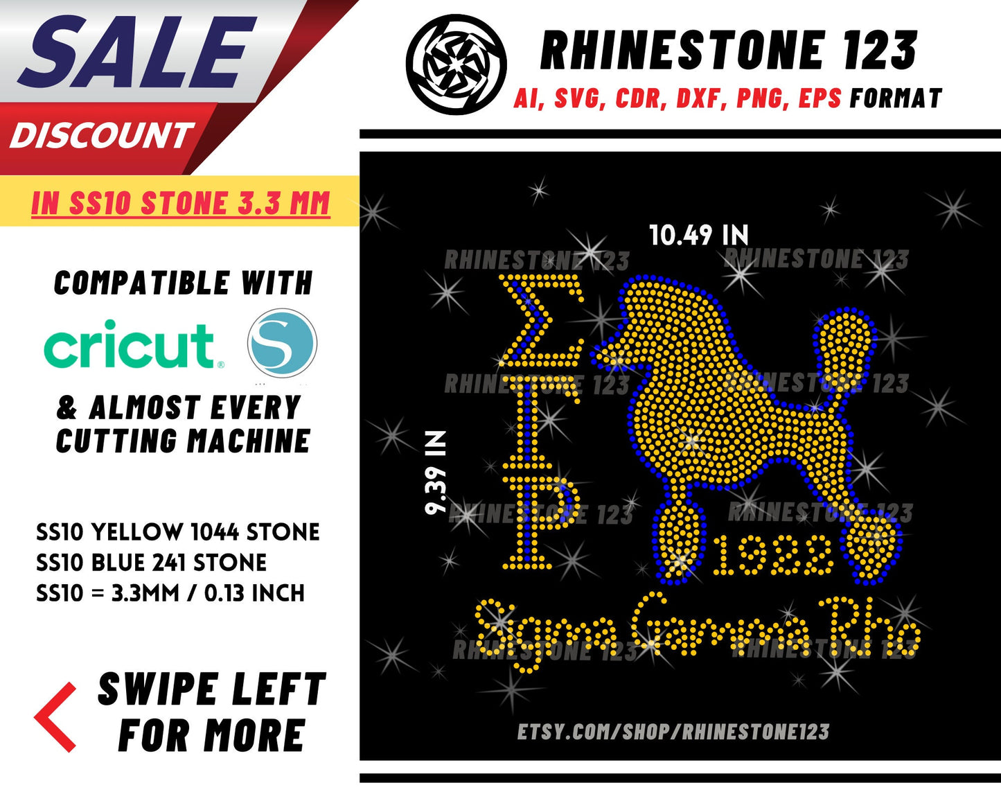 Poodle Sigma Gamma Rho Rhinestone Template, cricut, silhouette, Rhinestone SVG, Rhinestone File for SS10, PNG, AI, cdr, dxf, eps, Sorority