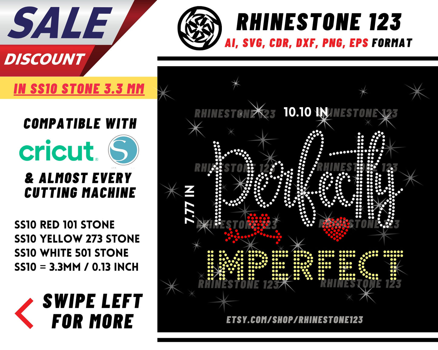 Perfectly Imperfect Rhinestone Template, Rhinestone SVG, cricut, silhouette, Rhinestone File for SS10, PNG, AI, cdr, dxf, eps