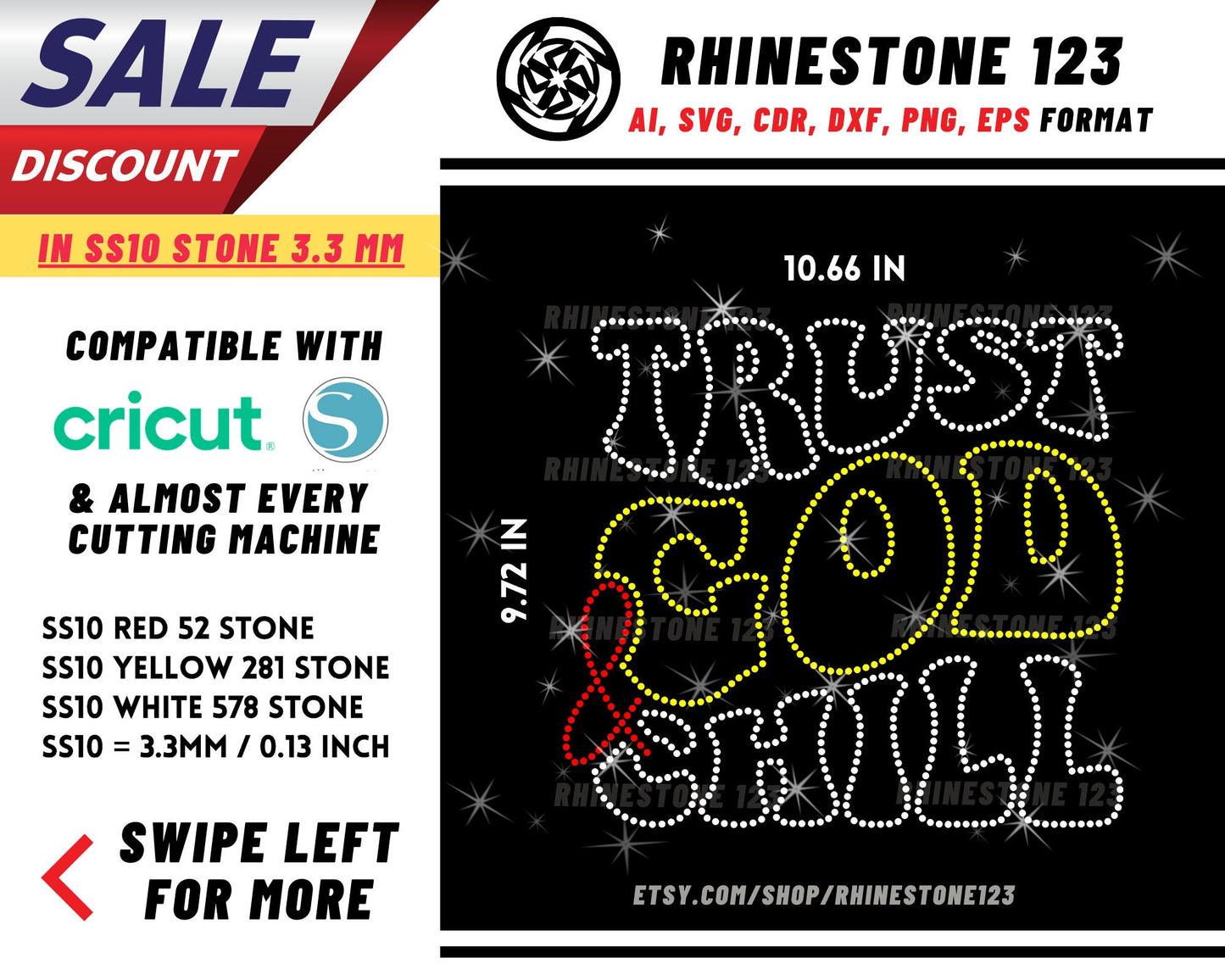 Trust God And Chill Retro Rhinestone Template, Rhinestone SVG, cricut, silhouette, Rhinestone File for SS10, PNG, AI, cdr, dxf, eps