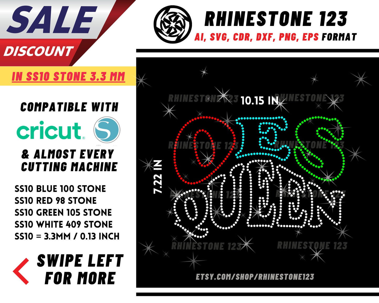 Oes Queen Rhinestone Template, Rhinestone File for SS10, Rhinestone SVG, cricut, silhouette, PNG, AI, cdr, dxf, eps Sorority