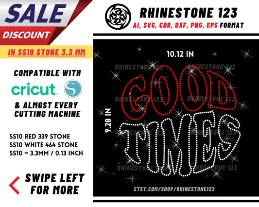 Good Times Outline Rhinestone Template for Cricut rhinestone template material rhinestone SS10 Instant Download File svg eps png dxf ai cdr