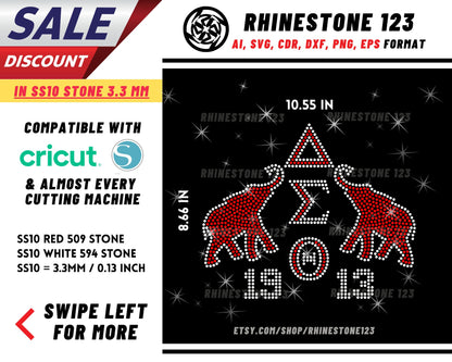 2 Elephants Aeo Rhinestone Template for Cricut rhinestone template material rhinestone SS10 Instant Download File svg eps png dxf Sorority