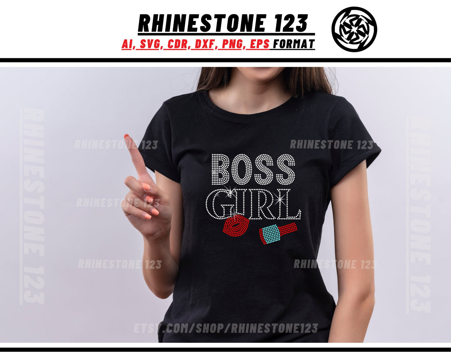 Boss Girl Rhinestone Template for Cricut rhinestone template material rhinestone SS10 Instant Download File svg eps png dxf ai cdr