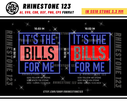 HTv - Its the Bills For Me Rhinestone Template, cricut, silhouette, Rhinestone SVG, Rhinestone File for SS10, PNG, AI, cdr, dxf, eps