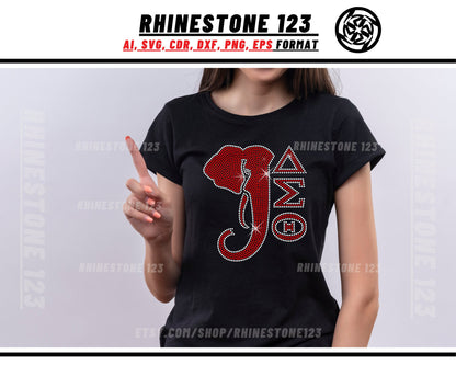 Elephant Head Aeo Sigma Rhinestone Template, Rhinestone SVG, cricut, silhouette, Rhinestone File for SS10, PNG, AI, cdr, dxf, eps