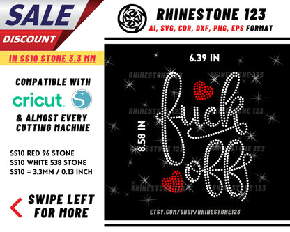 Fuck Off Attitude Rhinestone Template for Cricut rhinestone template material rhinestone SS10 Instant Download File svg eps png dxf ai cdr