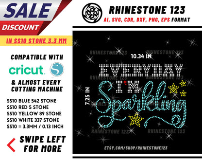 Everyday Im Sparkling Rhinestone Template for Cricut rhinestone template material rhinestone SS10 Instant Download File svg eps png dxf cdr