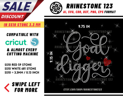 Goal DIgger Rhinestone Template for Cricut rhinestone template material rhinestone SS10 Instant Download File svg eps png dxf ai cdr