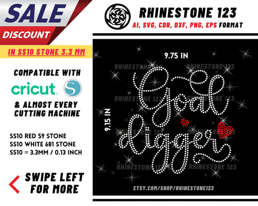 Goal DIgger Rhinestone Template for Cricut rhinestone template material rhinestone SS10 Instant Download File svg eps png dxf ai cdr