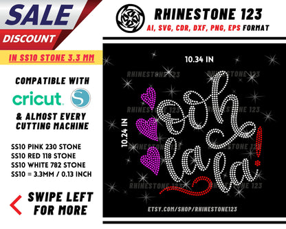 Ooh La La Rhinestone Template for Cricut rhinestone template material rhinestone SS10 Instant Download File svg eps png dxf ai cdr