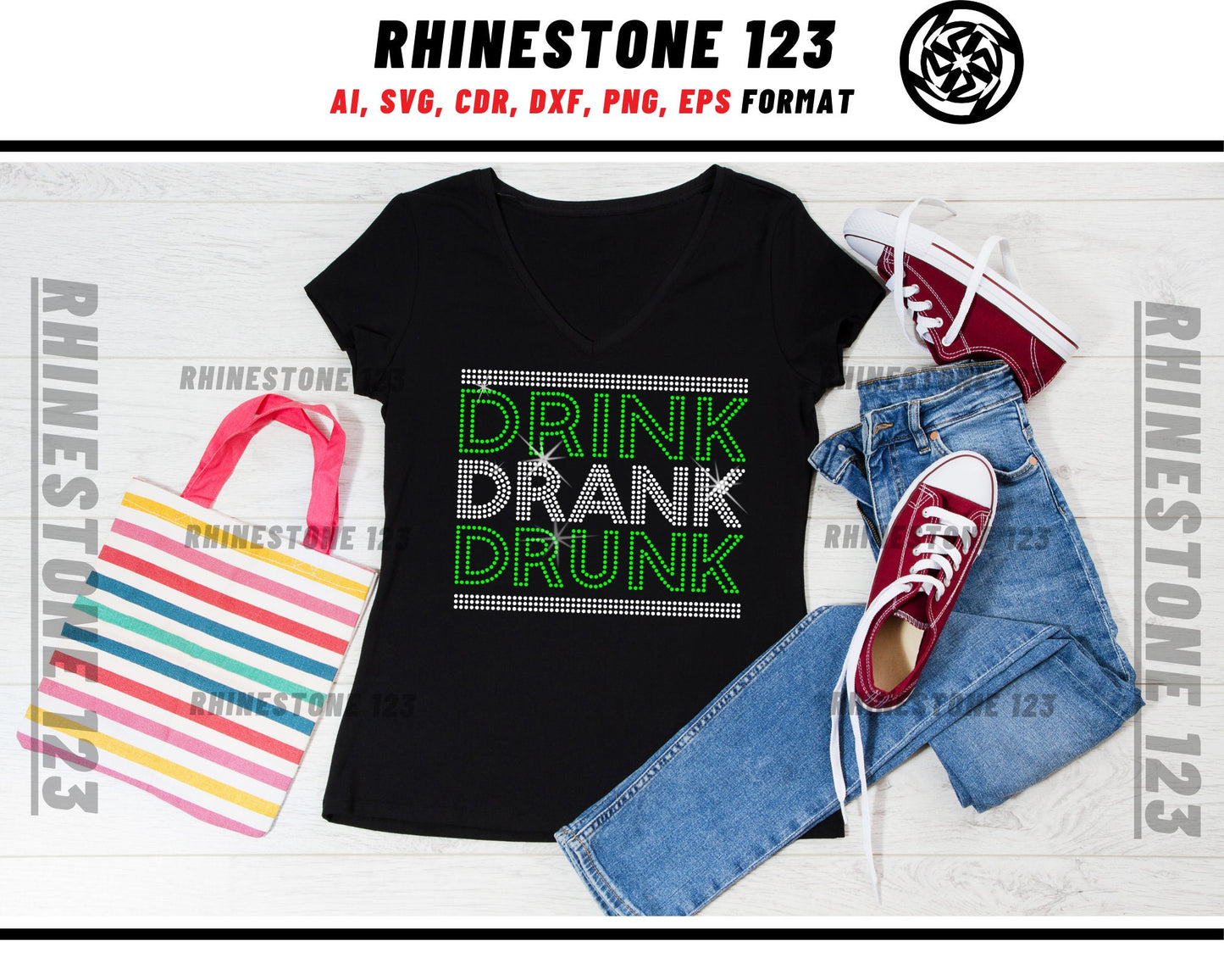 Drink Drank Drunk St Patricks Rhinestone Template, cricut, silhouette, Rhinestone SVG, Rhinestone File for SS10, PNG, AI, cdr, dxf, eps