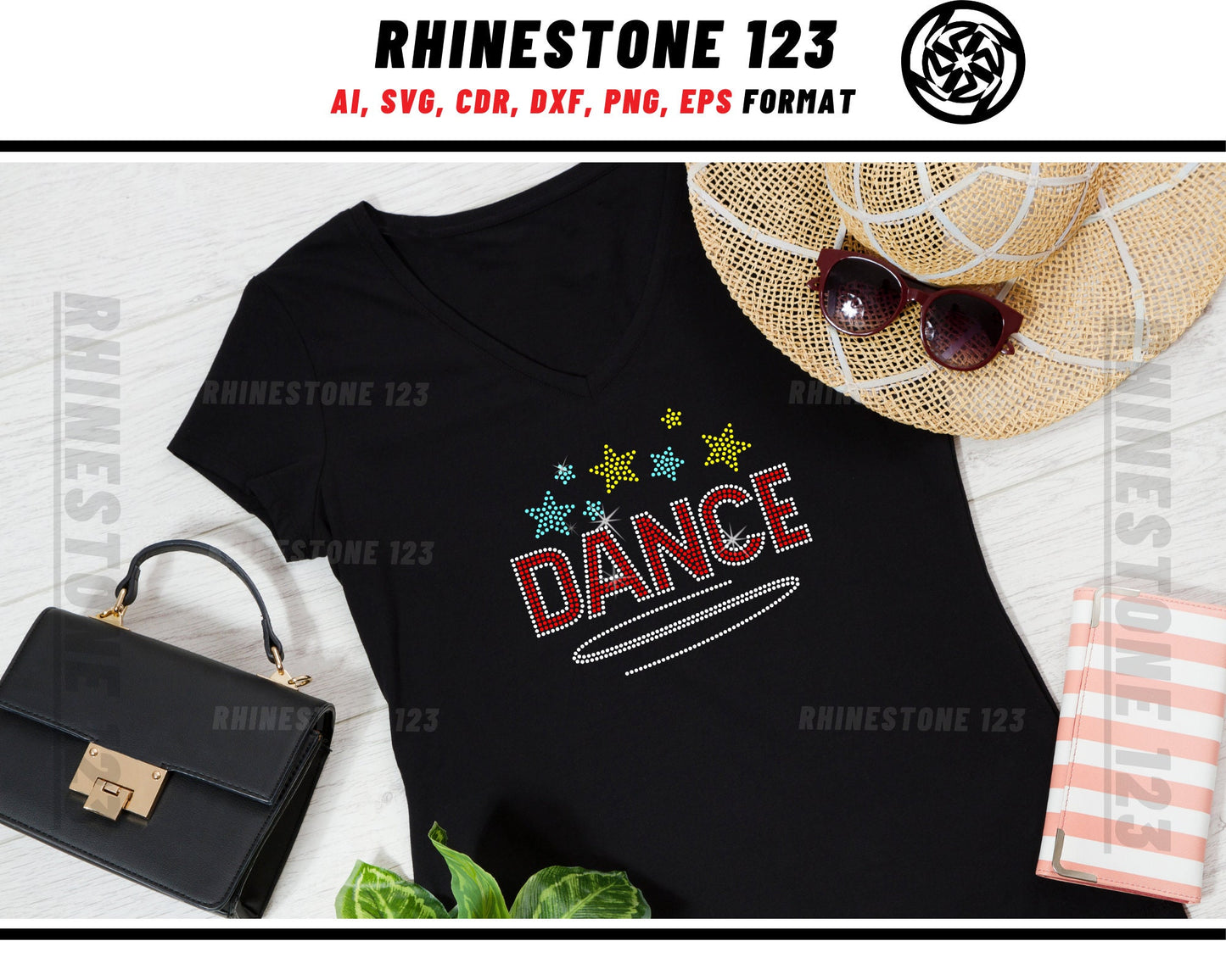 Dance Rhinestone Template, cricut, silhouette, Rhinestone SVG, Rhinestone File for SS10, PNG, AI, cdr, dxf, eps