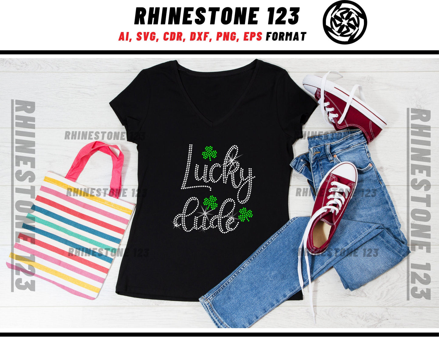 St Patricks Day Lucky Dude Rhinestone Template, Rhinestone SVG, cricut, silhouette, Rhinestone File for SS10, PNG, AI, cdr, dxf, eps