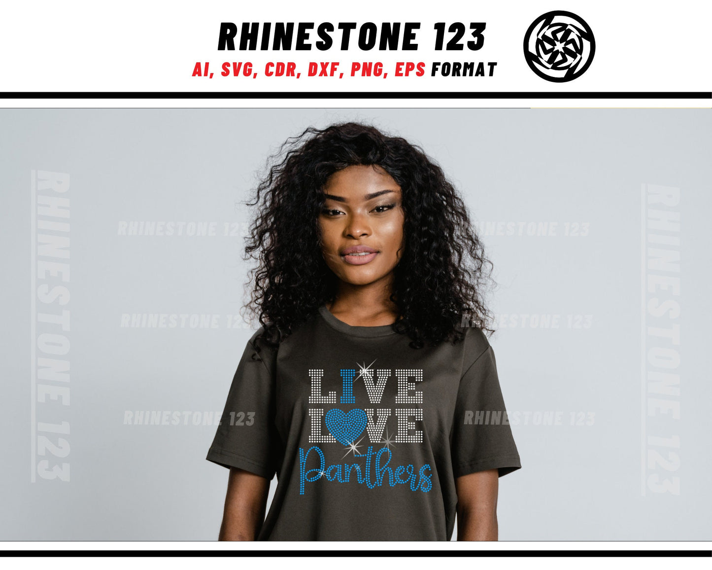 Live Love Panthers Rhinestone Template, cricut, silhouette, Rhinestone SVG, Rhinestone File for SS10, PNG, AI, cdr, dxf, eps