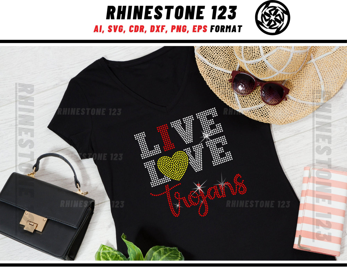 Live Love Trojans Rhinestone Template, cricut, silhouette, Rhinestone SVG, Rhinestone File for SS10, PNG, AI, cdr, dxf, eps