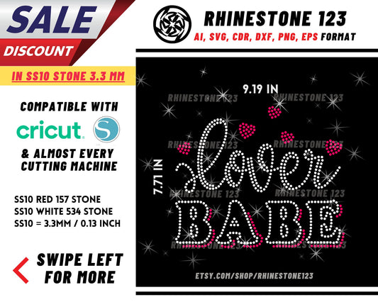 Lover Babe Rhinestone Template for Cricut rhinestone template material rhinestone SS10 Instant Download File svg eps png dxf ai cdr