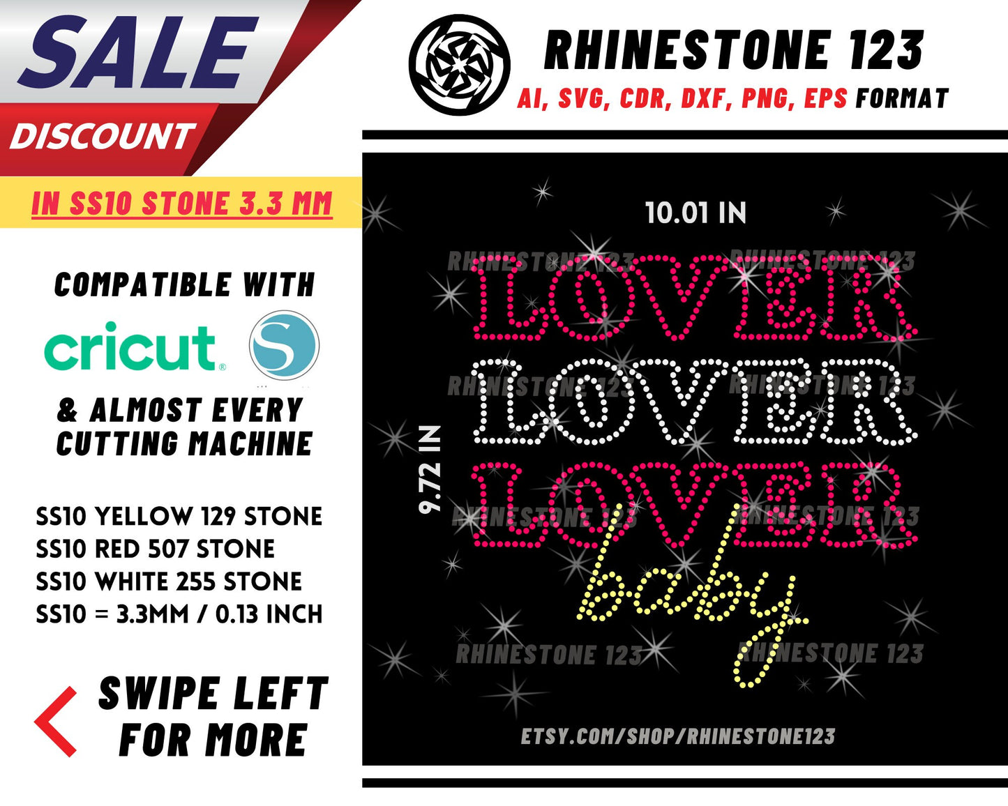 Lover Baby Rhinestone Template for Cricut rhinestone template material rhinestone SS10 Instant Download File svg eps png dxf ai cdr