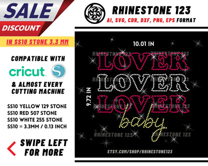 Lover Baby Rhinestone Template for Cricut rhinestone template material rhinestone SS10 Instant Download File svg eps png dxf ai cdr