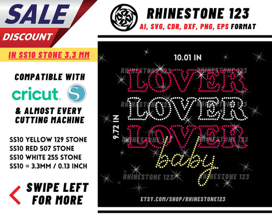 Lover Baby Rhinestone Template for Cricut rhinestone template material rhinestone SS10 Instant Download File svg eps png dxf ai cdr