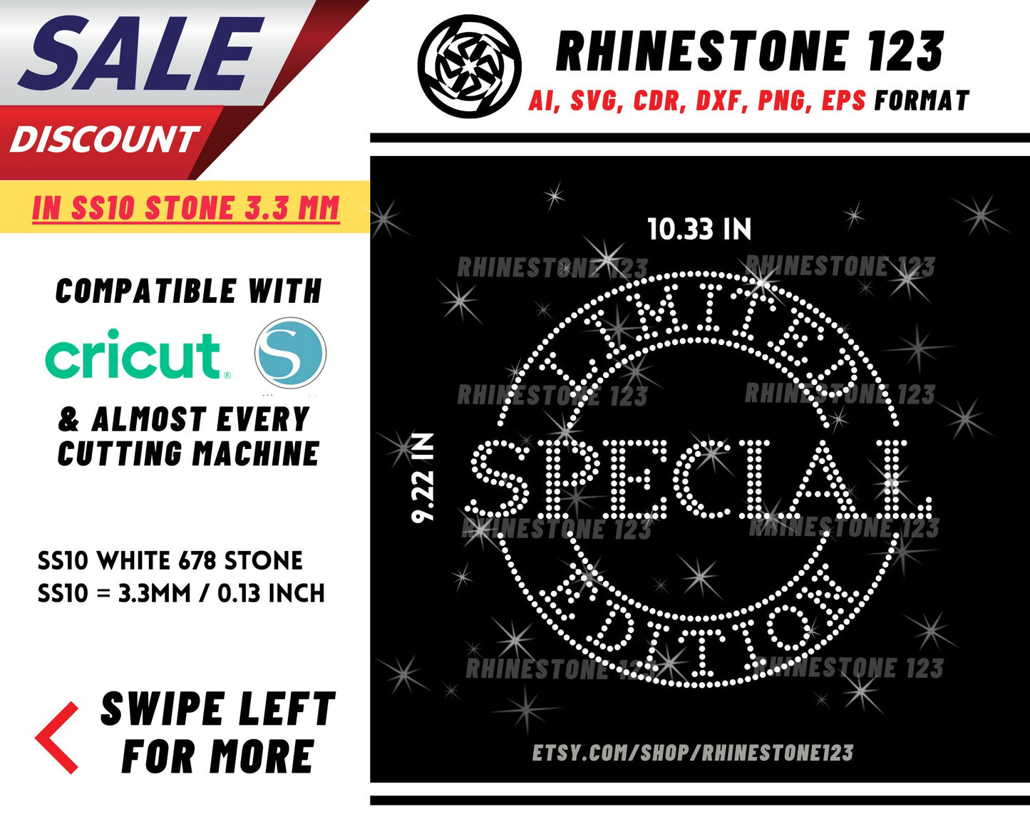 Special Limited Edition Rhinestone Template for Cricut rhinestone template material rhinestone SS10 Instant Download File svg eps png dxf ai