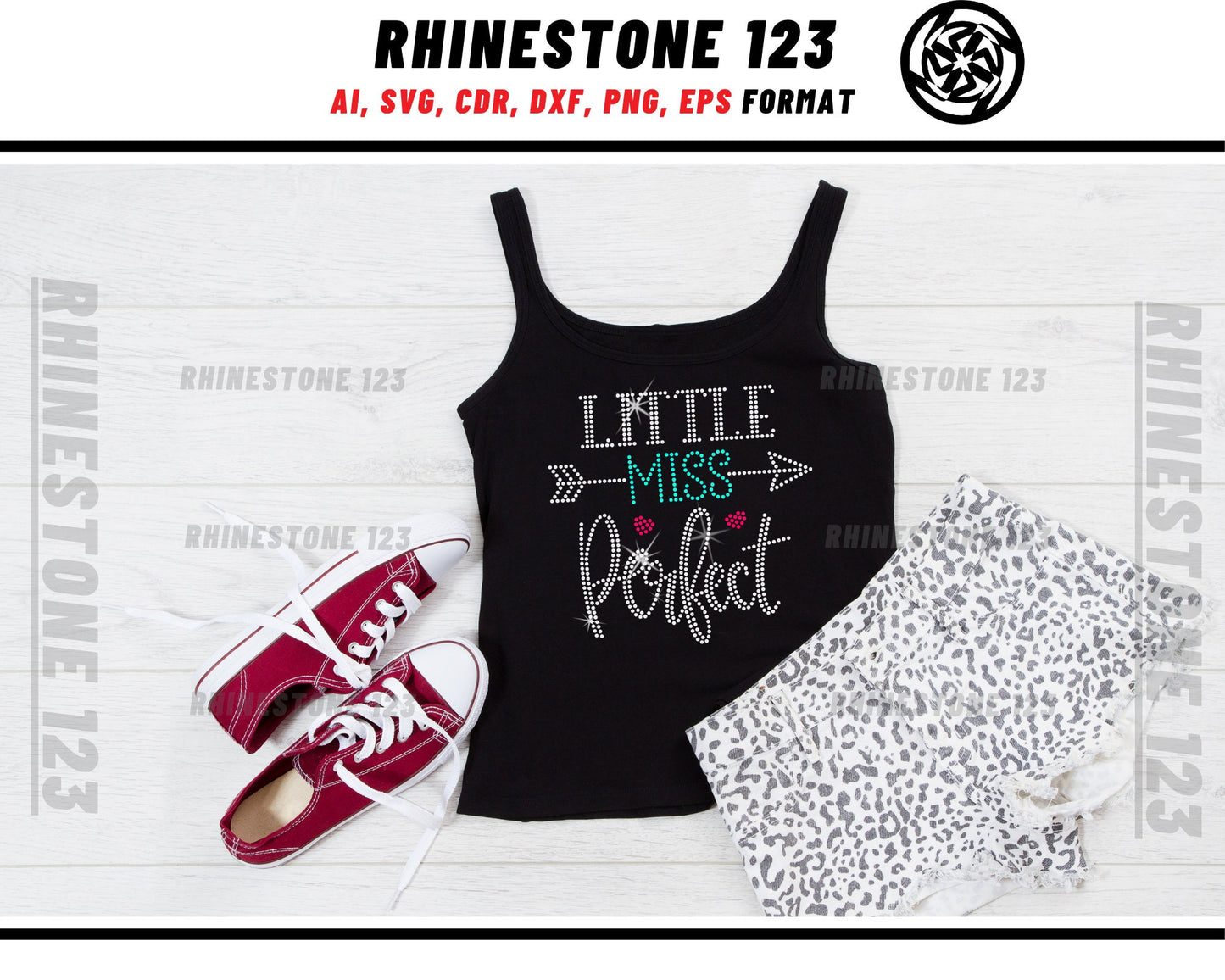 Little Miss Perfect Rhinestone Template, Rhinestone File for SS10, Rhinestone SVG, cricut, silhouette, PNG, AI, cdr, dxf, eps