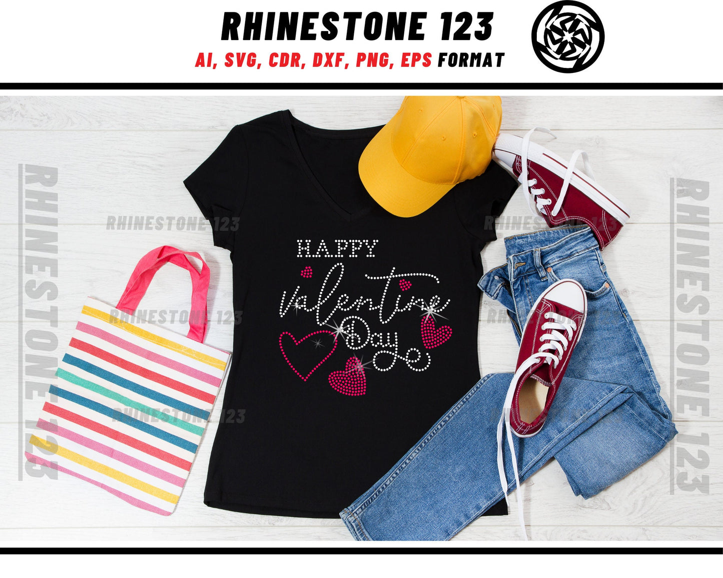 Happy Valentines Day Rhinestone Template, Rhinestone File for SS10, Rhinestone SVG, cricut, silhouette, PNG, AI, cdr, dxf, eps