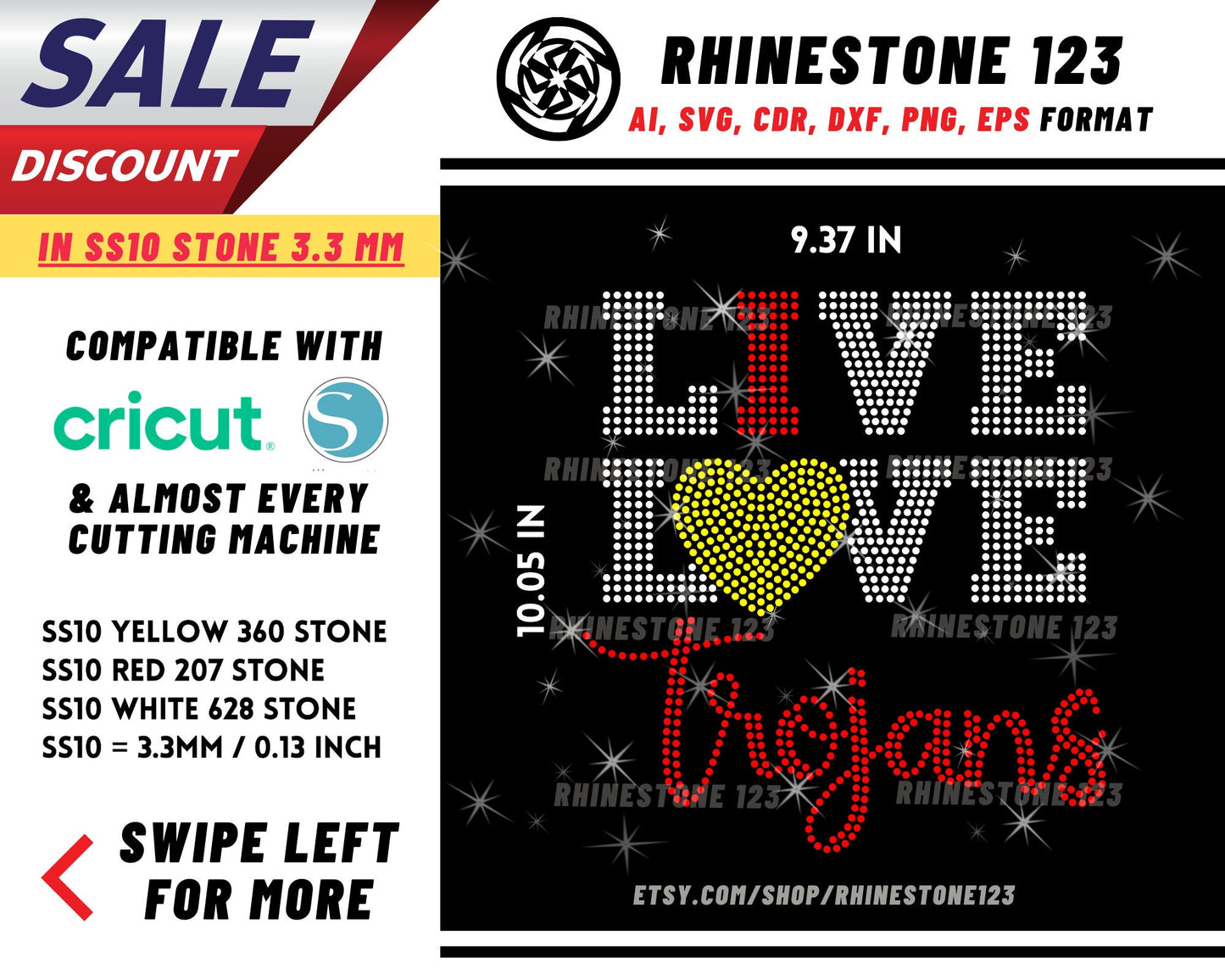 Live Love Trojans Rhinestone Template, cricut, silhouette, Rhinestone SVG, Rhinestone File for SS10, PNG, AI, cdr, dxf, eps