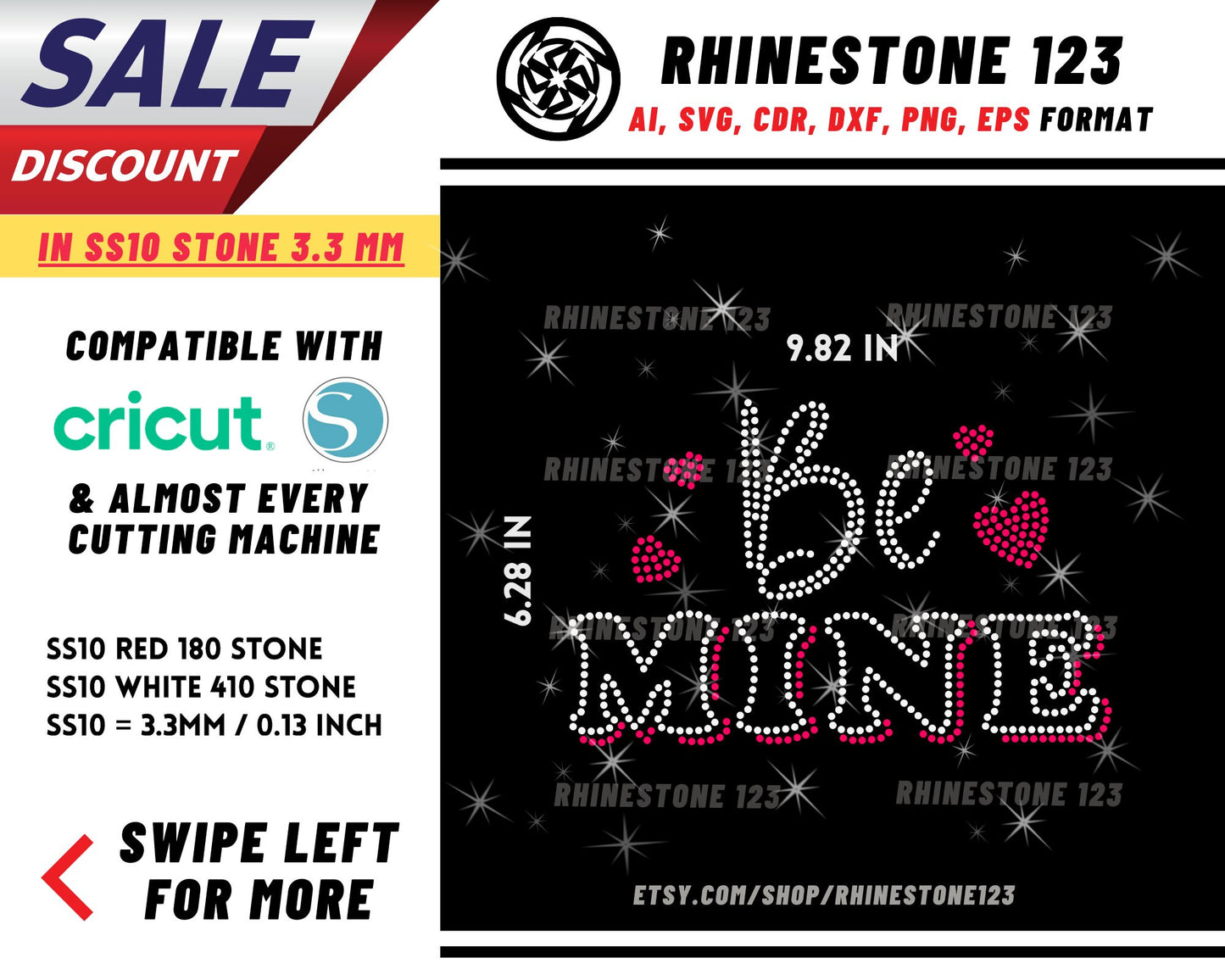 Be Mine Rhinestone Template, Rhinestone File for SS10, Rhinestone SVG, cricut, silhouette, PNG, AI, cdr, dxf, eps