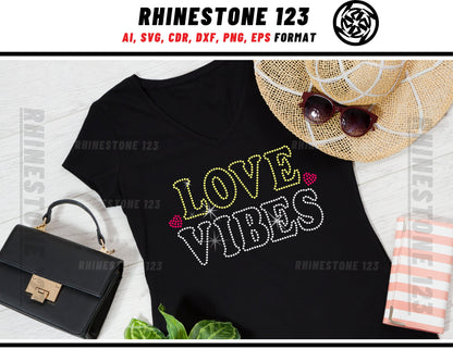 Love Vibes Rhinestone Template for Cricut rhinestone template material rhinestone SS10 Instant Download File svg eps png dxf ai cdr