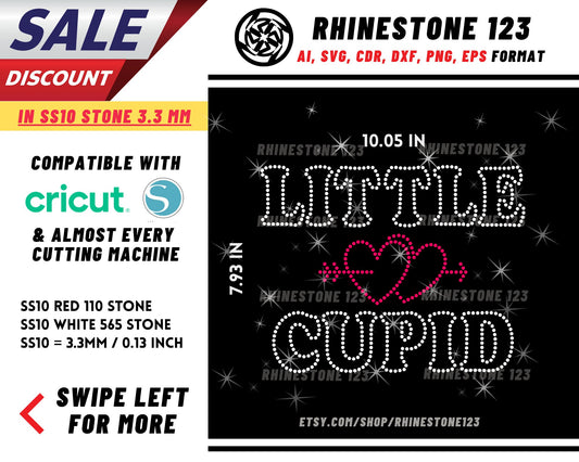 Little Cupid Rhinestone Template, Rhinestone SVG, cricut, silhouette, Rhinestone File for SS10, PNG, AI, cdr, dxf, eps