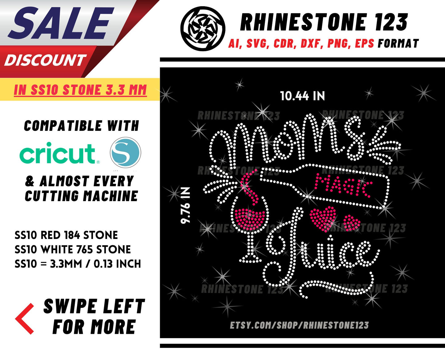 Moms Magic Juice Rhinestone Template, cricut, silhouette, Rhinestone SVG, Rhinestone File for SS10, PNG, AI, cdr, dxf, eps