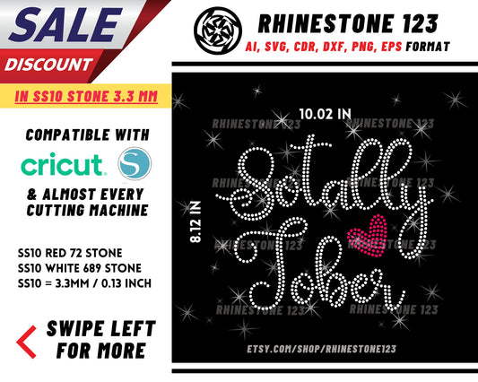 Sotally Tober Rhinestone Template, Rhinestone SVG, cricut, silhouette, Rhinestone File for SS10, PNG, AI, cdr, dxf, eps