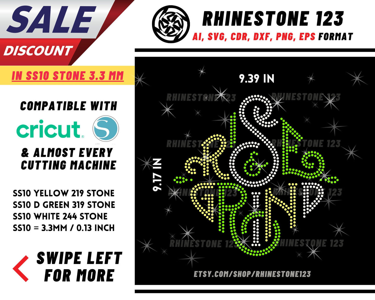 Rise And Grind Rhinestone Template for Cricut rhinestone template material rhinestone SS10 Instant Download File svg eps png dxf ai cdr