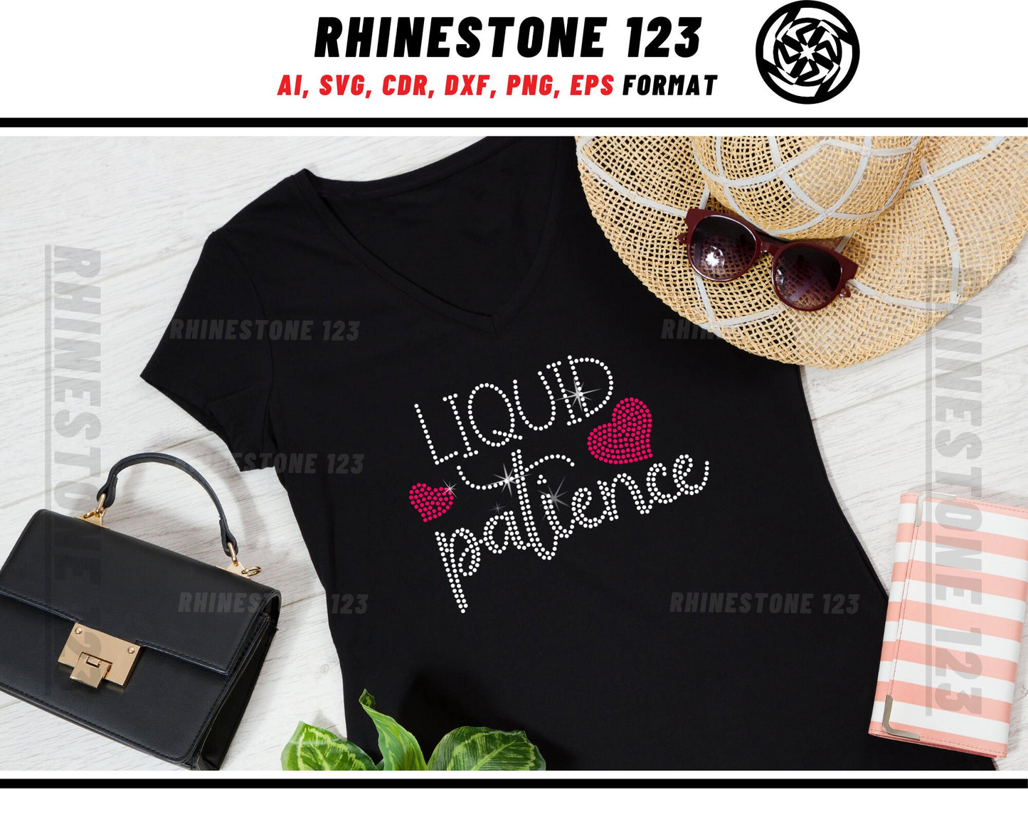 Liquid Patience Rhinestone Template, cricut, silhouette, Rhinestone SVG, Rhinestone File for SS10, PNG, AI, cdr, dxf, eps