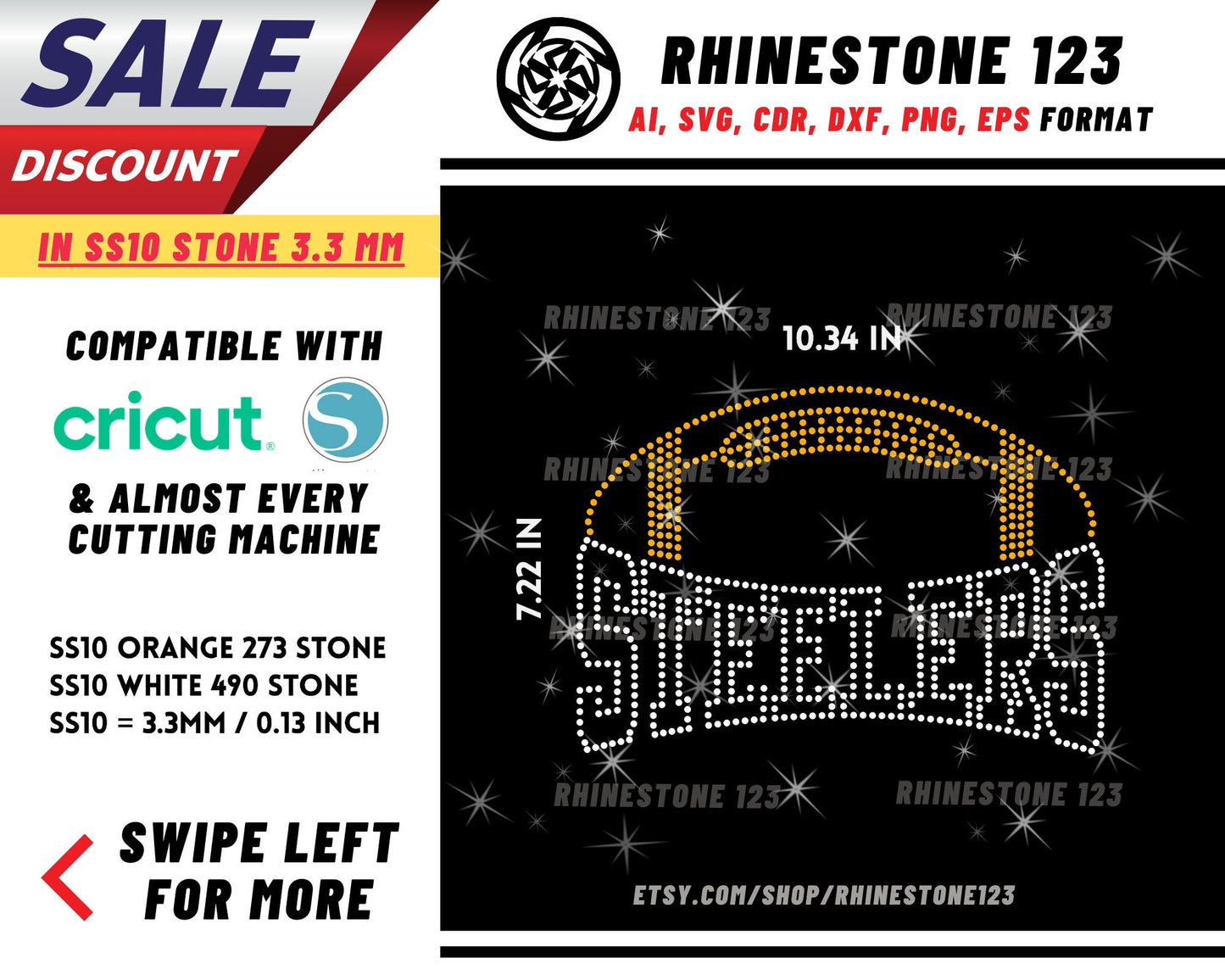 Steelers Football Rhinestone Template, Rhinestone SVG, cricut, silhouette, Rhinestone File for SS10, PNG, AI, cdr, dxf, eps