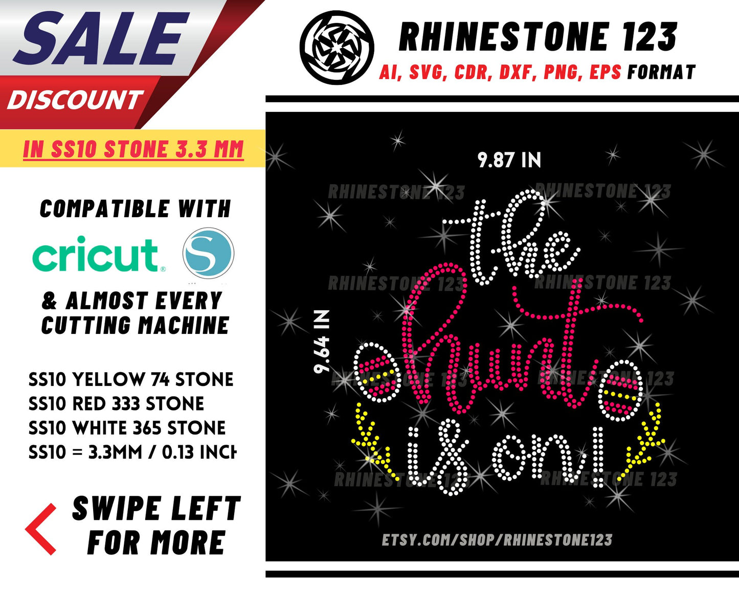 The Hunt Is On Rhinestone Template, cricut, silhouette, Rhinestone SVG, Rhinestone File for SS10, PNG, AI, cdr, dxf, eps