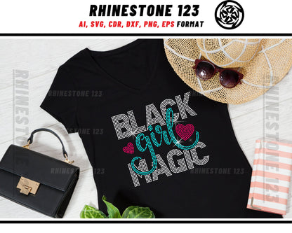 Black Girl Magic Rhinestone Template for Cricut rhinestone template material rhinestone SS10 Instant Download File svg eps png dxf ai cdr