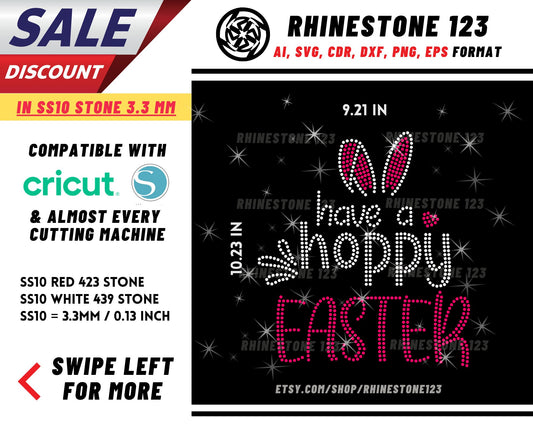 Have A Hoppy Easter Rhinestone Template, Rhinestone File for SS10, Rhinestone SVG, cricut, silhouette, PNG, AI, cdr, dxf, eps