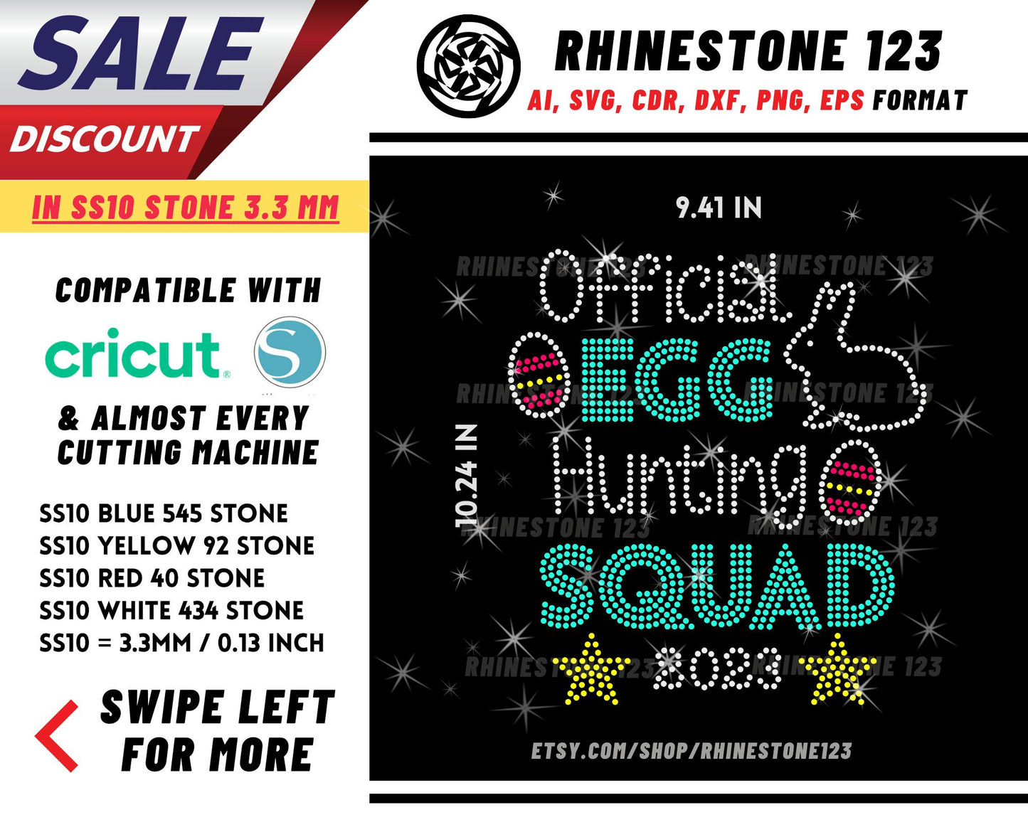 Official Egg Hunting Squad Rhinestone Template, Rhinestone File for SS10, Rhinestone SVG, cricut, silhouette, PNG, AI, cdr, dxf, eps