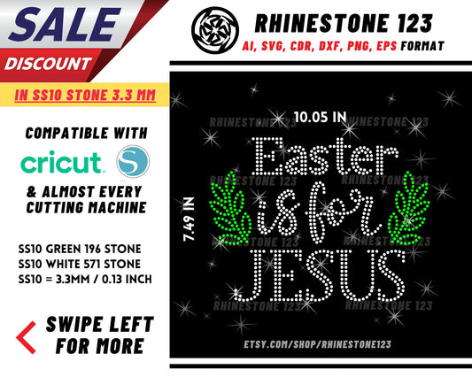 Easter Is For Jesus Rhinestone Template for Cricut rhinestone template material rhinestone SS10 Instant Download File svg eps png dxf ai cdr