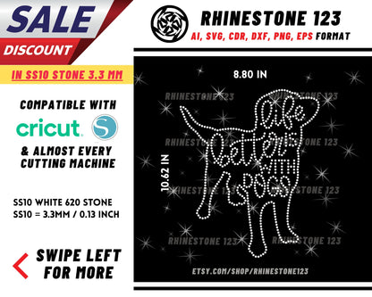 Dog Outline Life Is Better With Dogs Rhinestone Template, cricut, silhouette, Rhinestone SVG, Rhinestone File for SS10, PNG, cdr, dxf, eps