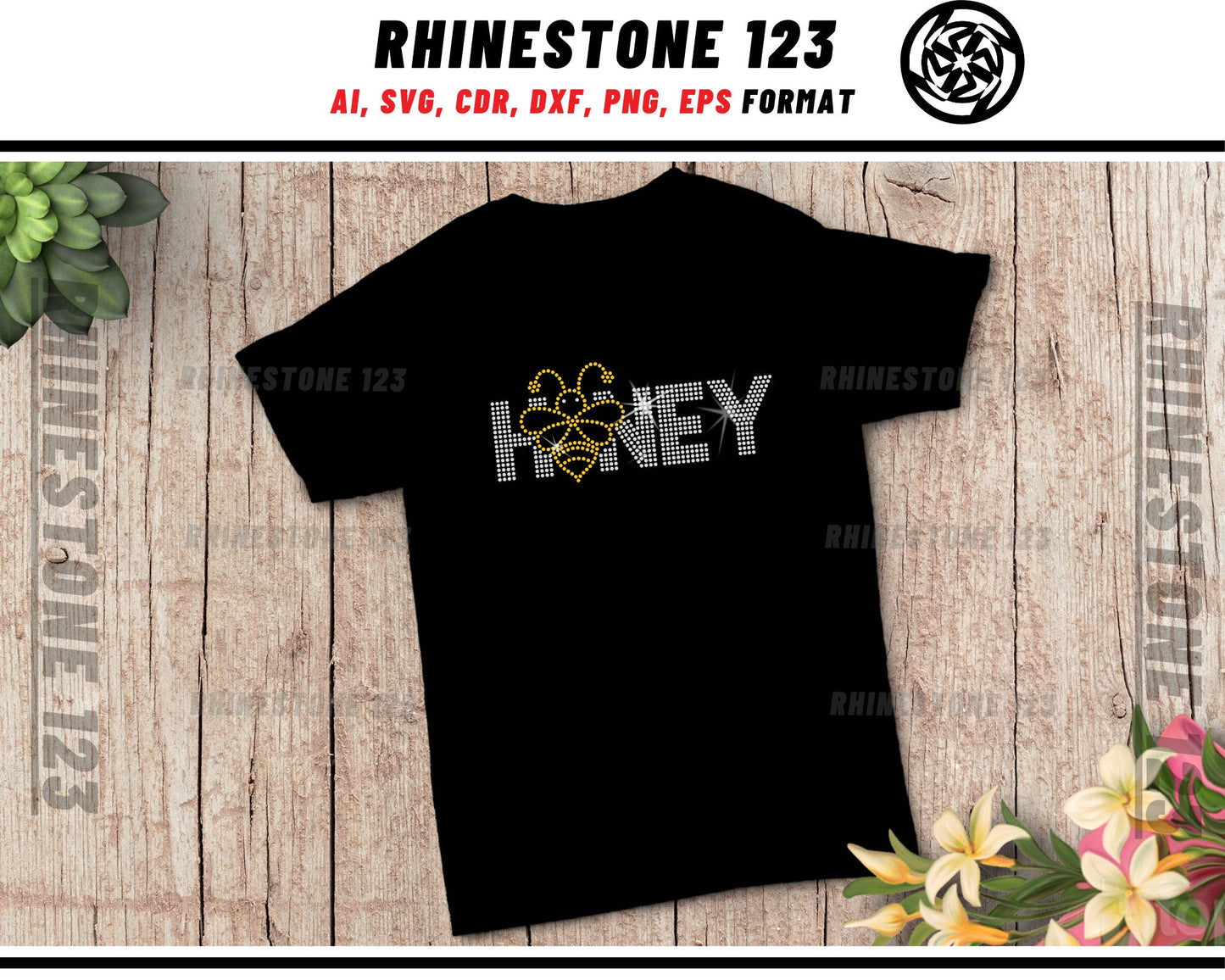 Queen Honey Bee Rhinestone Template, cricut, silhouette, Rhinestone SVG, Rhinestone File for SS10, PNG, AI, cdr, dxf, eps