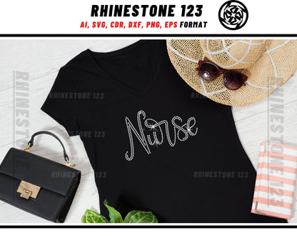 Nurse Rhinestone Template, Rhinestone SVG, cricut, silhouette, Rhinestone File for SS10, PNG, AI, cdr, dxf, eps