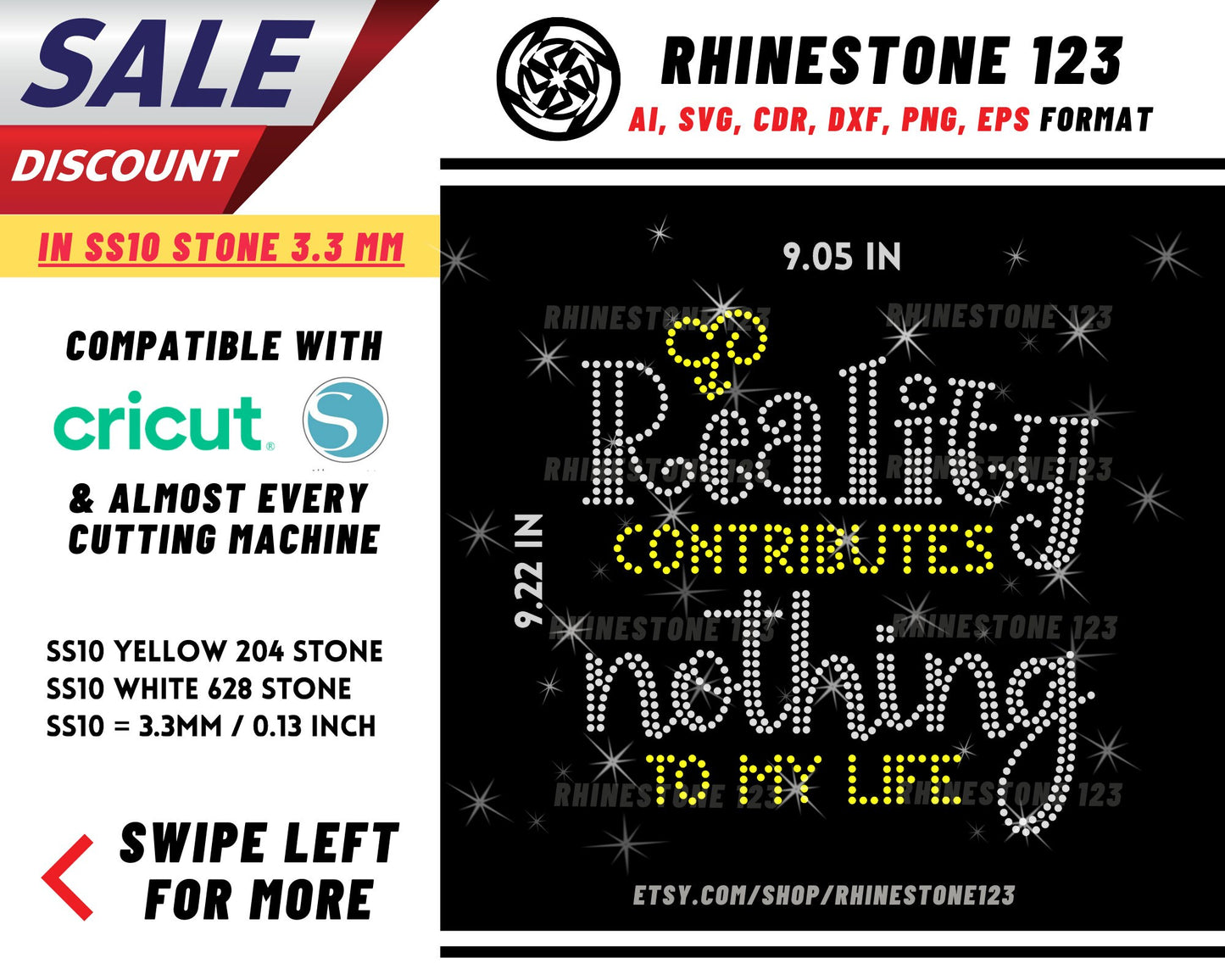 Reality Contributes Nothing To My Life Rhinestone Template, cricut, silhouette, Rhinestone SVG, Rhinestone File for SS10, PNG, AI, cdr, dxf