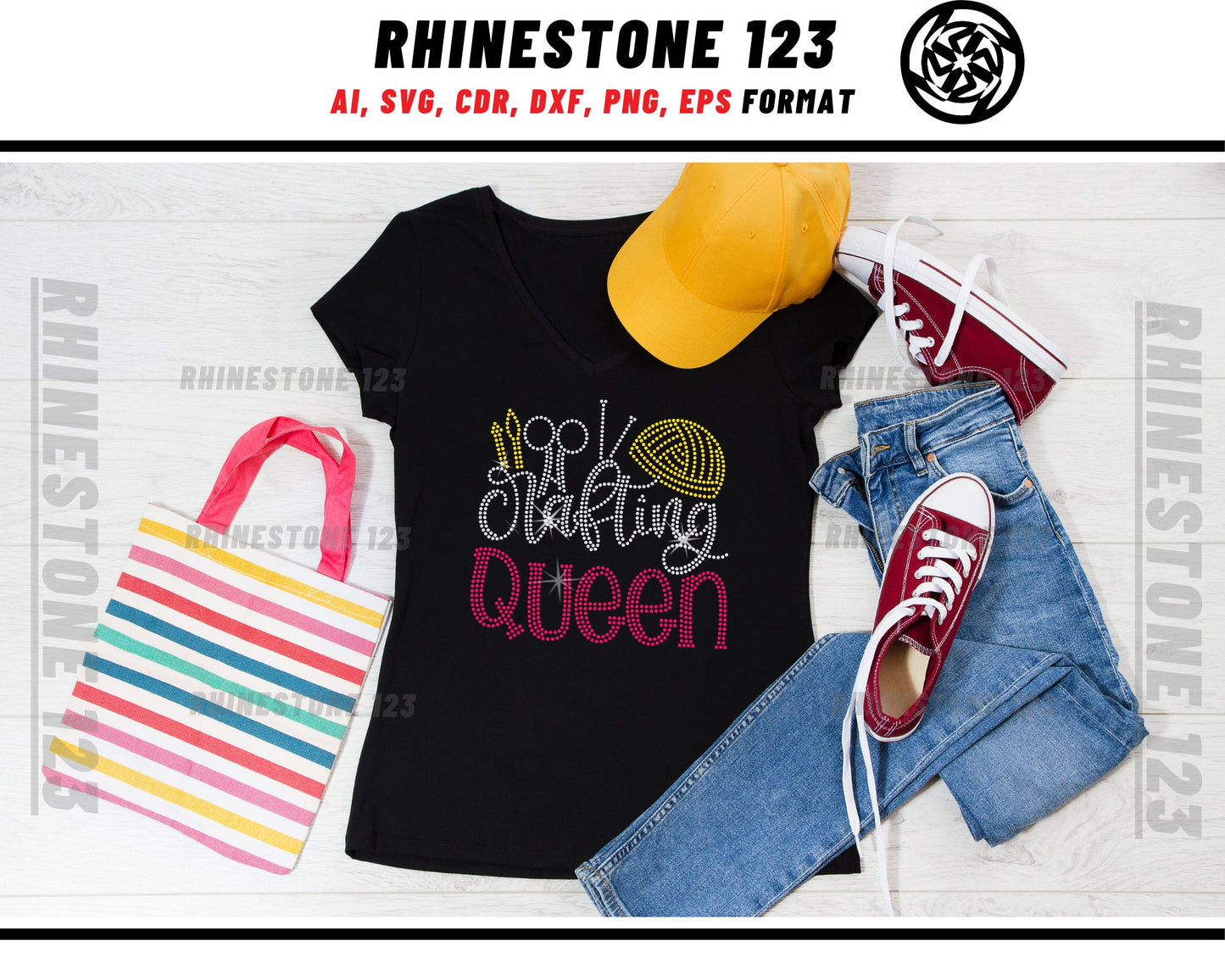 Crafting Queen Rhinestone Template, Rhinestone SVG, cricut, silhouette, Rhinestone File for SS10, PNG, AI, cdr, dxf, eps