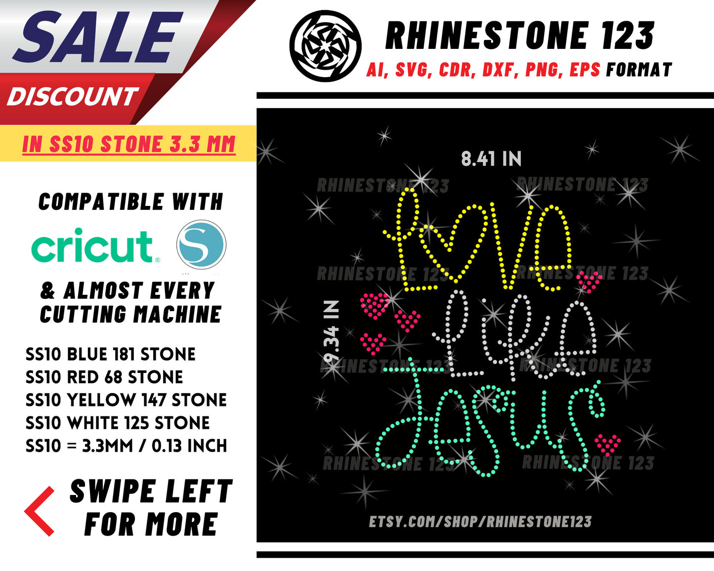 Love Like Jesus Rhinestone Template for Cricut rhinestone template material rhinestone SS10 Instant Download File svg eps png dxf ai cdr