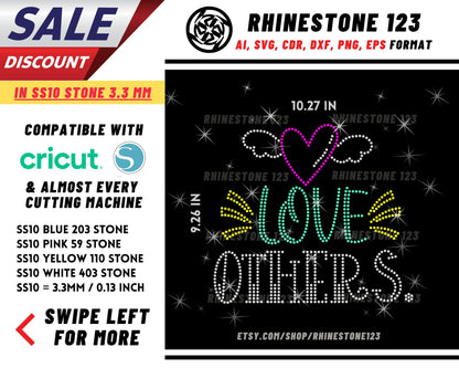 Love Others Rhinestone Template for Cricut rhinestone template material rhinestone SS10 Instant Download File svg eps png dxf ai cdr