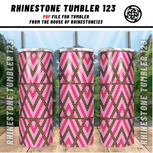 SS16 Zig Zag Triangle Rhinestone 20oz Skinny Tumbler Template Honeycomb Pattern pdf png File Digital Download